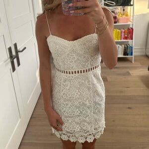 White lace mini dress